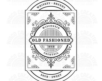 Wisconsin Old Fashioned SVG - Cortar archivo - Cricut - Glowforge - Uso comercial - Silueta - Wisconsin SVG - Pasado de moda - WI Svg