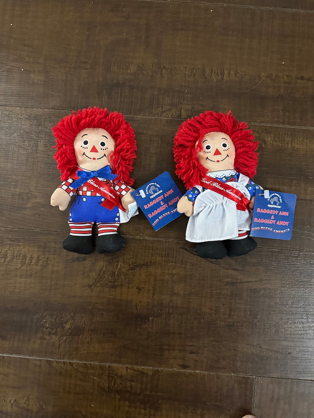Applause Raggedy Ann and Andy God Bless America Plush Dolls 6 - Etsy