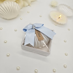 Candela personalizzata a forma di conchiglia, Bomboniere matrimonio, Regali battesimo, Baby shower