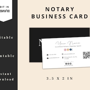 Notary Public Business Card,notary Marketing,notary Business Card ...