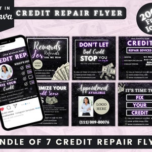 Credit Repair Marketing,Credit Repair Service Flyers,credit template,credit repair post,credit flyer,Credit repair canva editable templates