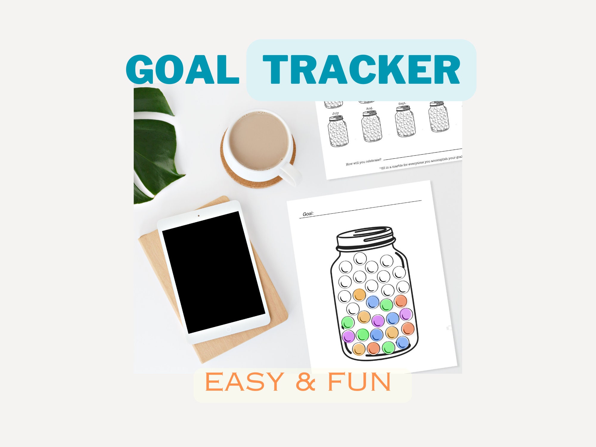 Printable Goal Tracker: Colorful Progress Chart (digital Download) - Etsy