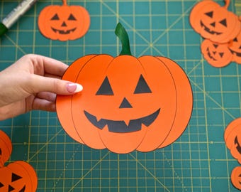 Halloween-pompoenknutsel: doe-het-zelf afdrukbare Jack-O-Lantern (digitale download)