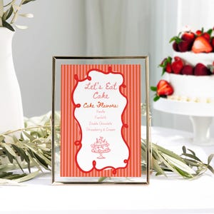 Cartão do anúncio do bolo de casamento - Genevieve | Estilo de casamento ilustrativo colorido lunático | Modelo digital de casamento | Imprimível