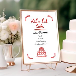 Cartão de anúncio de bolo de casamento - Addison | Estilo de casamento ilustrativo minimalista | Modelo digital de casamento | Para impressão