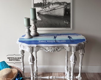 Coastal Furniture / Antique Entryway Table / Parlor Table / Occasional Table / Library Table