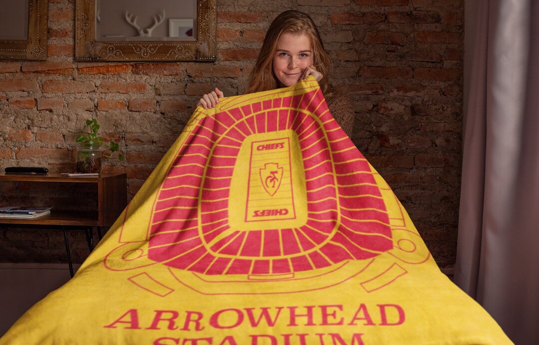 Kansas City Chiefs Arrowhead Stadium Blanket Yellow Etsy
