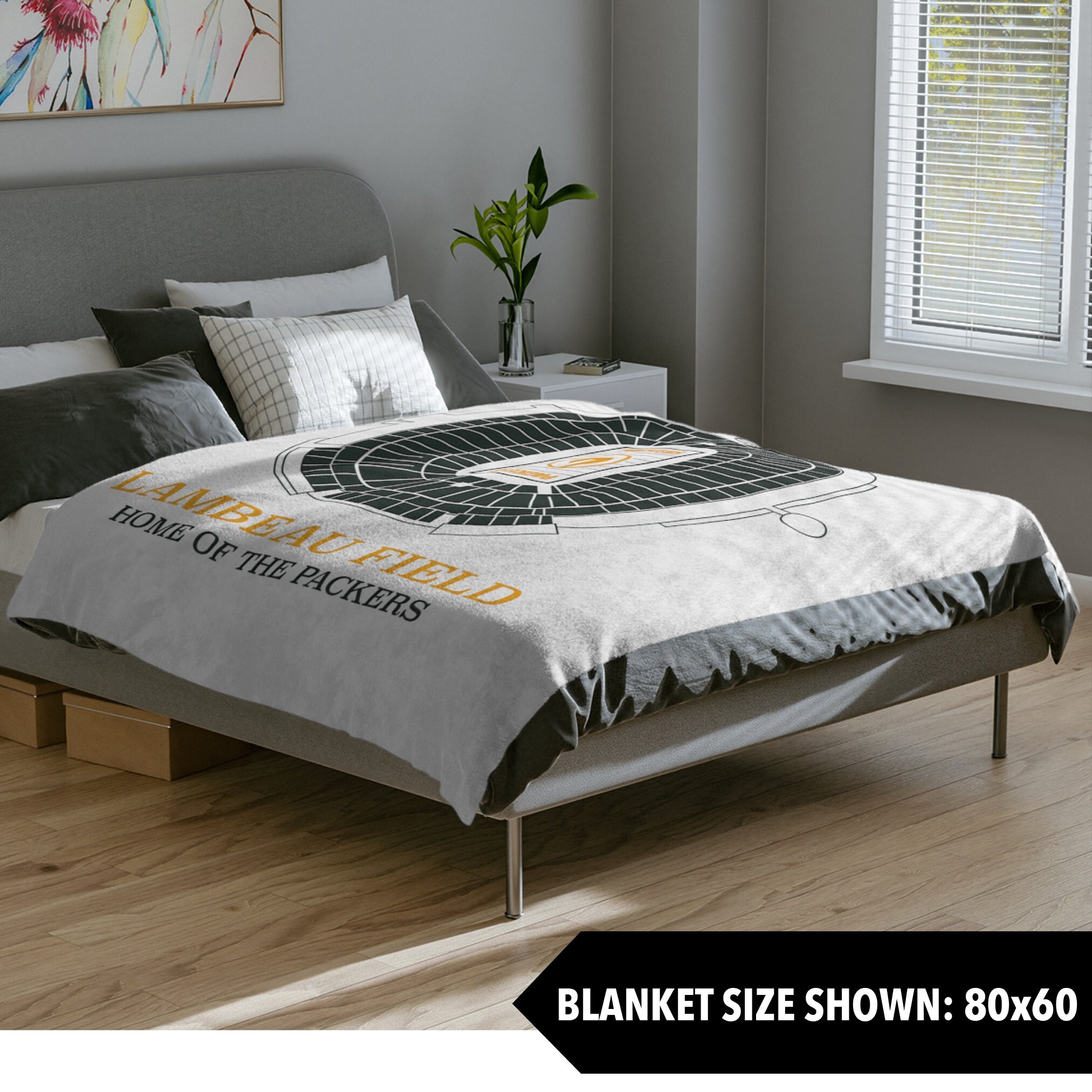 Green Bay Packers Lambeau Field Blanket White Etsy