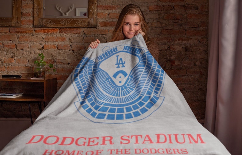 Los Angeles Dodgers Dodger Stadium Blanket Grey Etsy