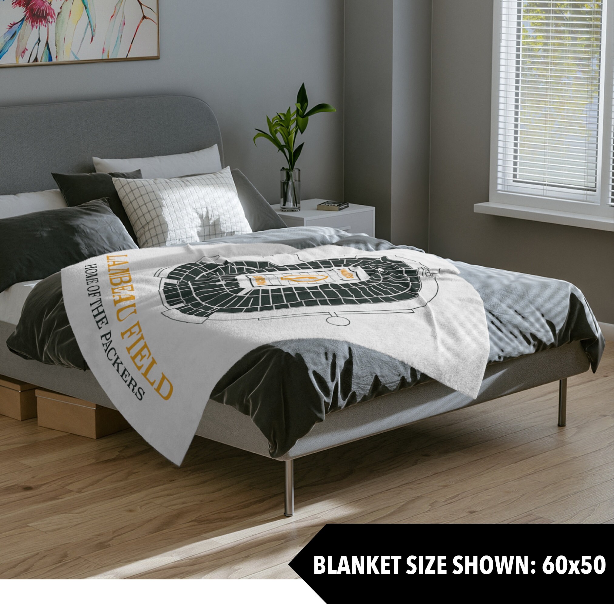 Green Bay Packers Lambeau Field Blanket White Etsy