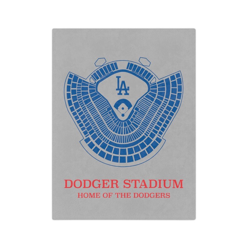 Los Angeles Dodgers Dodger Stadium Blanket Grey Etsy