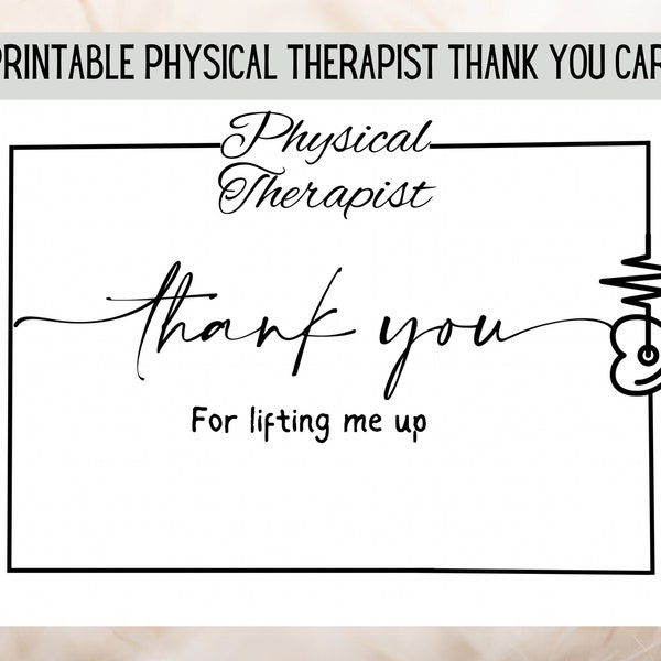 physical therapist gift,Cards for Pediatric physical therapy thank you card png,physiotherapist thank you, printable thank you, trending png