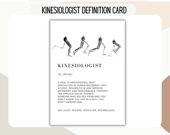 Cadeau stationnaire unique pour kinésiologue, cadeau thème kinésiologie, art mural kinésiologie, cadeau de remise des diplômes en kinésiologie