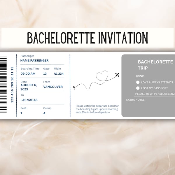 boarding passport bachelorette invitation, bachelorette invitation, template destination cards invitation, electronic bachelorette