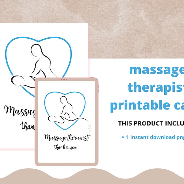 Massage therapist thank you card, Massage Therapist Gift png