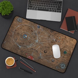Cosmere-Schreibtischunterlage mit astronomischer Karte | RPG-Karten-Schreibtischunterlage