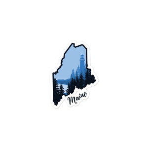 Maine Lighthouse vinyl graphic sticker