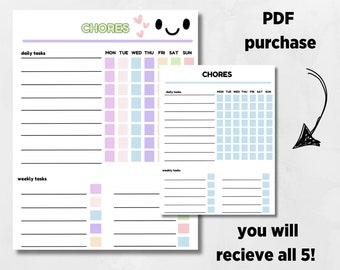 Simple Printable Chore Chart for Kid, Teen or Adult
