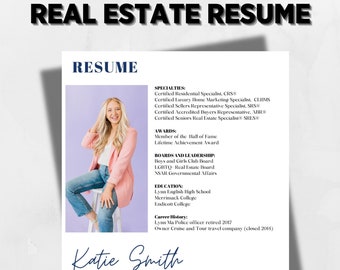 Real Estate Resume Canva Template