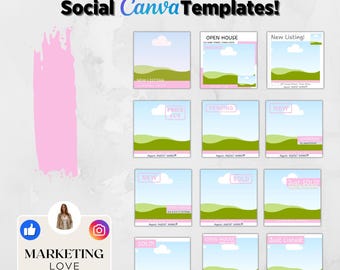 20 Pink Canva Template for Realtors Insta and Facebook