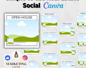 23 SIMPLE Real estate social media templates. Instagram & Facebook