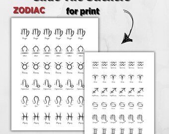 Slide Tile Stickers Zodiac for Print