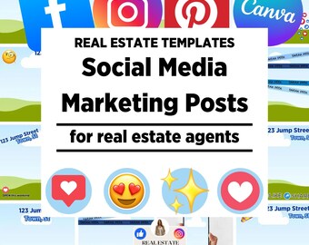 28 Unique Real Estate Instagram and Facebook Social Media templates for Canva