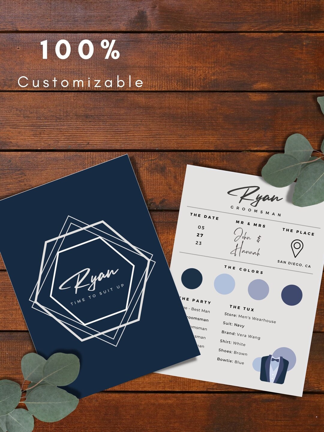 Groomsman Info Card, Printable Groomsmen Information Card, Groomsman ...