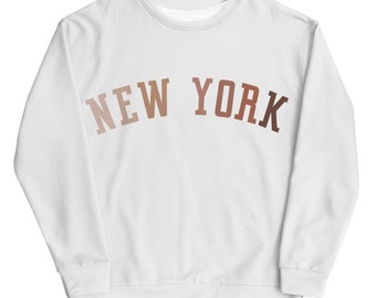 New York Neutral Letters Crewneck Unisex Sweatshirt