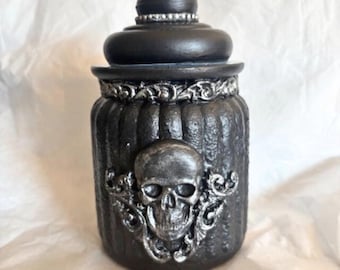 Skull Design Apothecary Stash Jar, Occult Magic Storage Jar