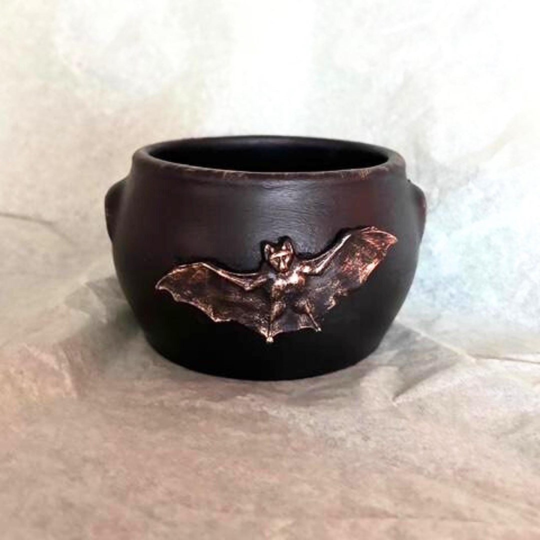 Ceramic Gothic Bat Planter, Handcrafted Bat Design Decorative Bowl - Etsy