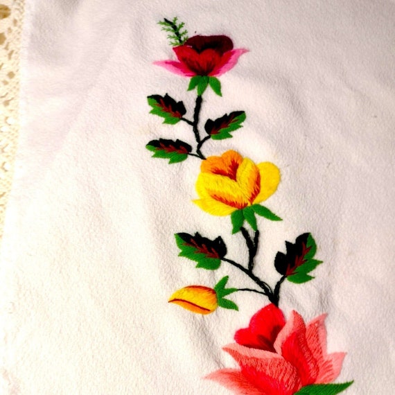 Vintage Piano Scarf Embroidered Shawl Wrap Floral… - image 6