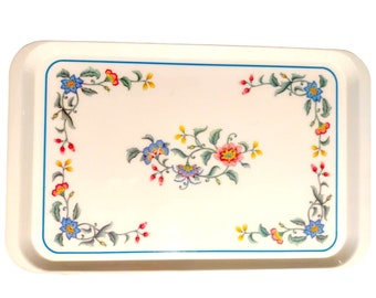 Vintage Villeroy & Boch Delia Bandeja de servicio Melamina Colorida Floral Italia 12x19