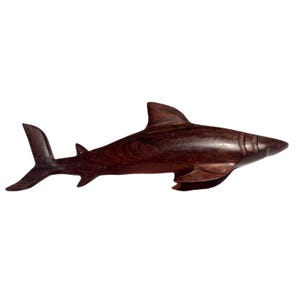 Vintage Hand Carved Ironwood Shark Sculpture 9&quot; Figurine Mid Century Modern