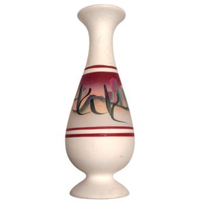 Vintage New West Pottery Hand Painted Vase 6" Southwest Floral Desert Signed