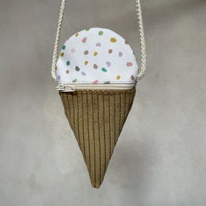 Eistasche Geldbeutel Kinder Tasche Geschenk Eistäschchen | Weiß mit bunten Streusel