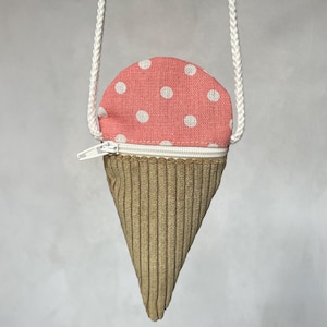 Eistasche Geldbeutel Kinder Tasche Geschenk Eistäschchen | Rosa mit großen weißen Punkte