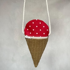 Eistasche Geldbeutel Kinder Tasche Geschenk Eistäschchen | Rot mit weißen Punkten