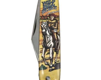 Vtg Novelty Wild Bill Hickock 1-Blade Pocket Folding Knife TV Western Cowboy USA