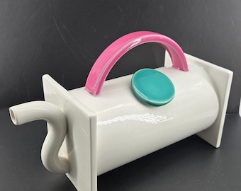 Vtg 80s Marco Zanini Hollywood Post Modern Teapot Art Bitossi Italy Flavia