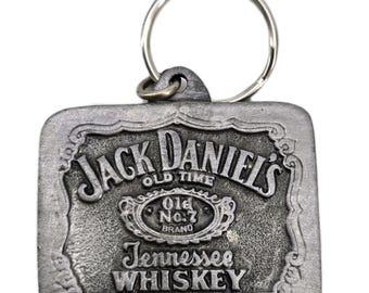 Llavero vintage de whisky Jack Daniels Old No 7 Tennessee hecho a mano con bergamota de los años 80, 1989.
