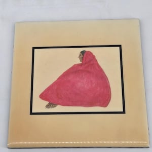 Vintage Navajo RC Gorman Tile A.R.T Co. New Mexico “Pink Shawl” Lady Native Art