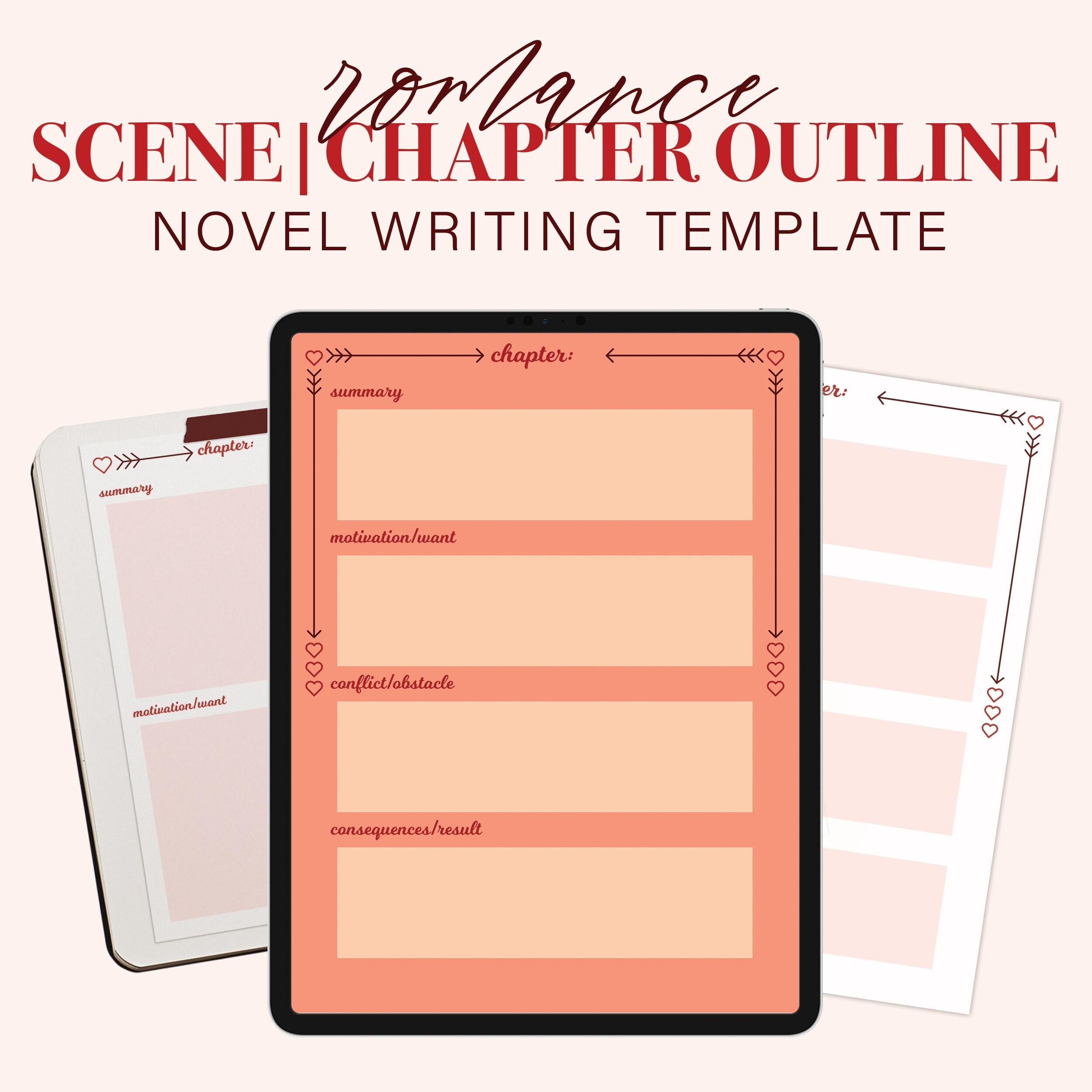 Scene Chapter Planner | Novel Writing Outline | Digital Printable ...