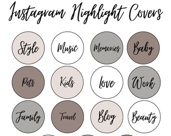 15 Minimalist Instagram Highlight Covers | Digital Downloads | Neutrals | Influencer