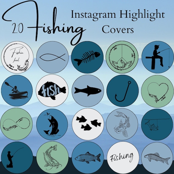 20 Fishing Instagram Highlight Covers Fish Hook Pole Fishin Fool Influencer  Minimalist 