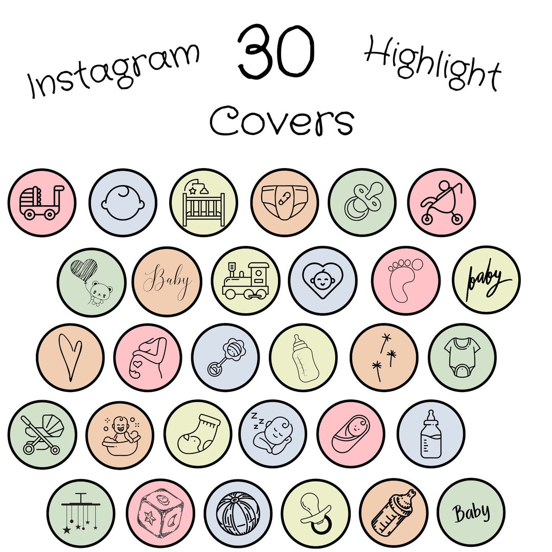 30 Baby Pastel Instagram Highlight Covers Digital Download Instagram
