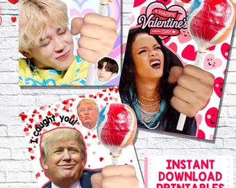 Lustiges Valentinstag Lollipop Halter, Kpop Sucker Tag (digitaler Download)