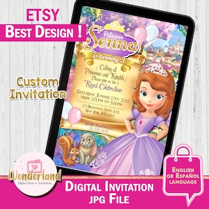 Sofia the First Invitation -Sofia Birthday Party -Sofia -princess, Princess Sofia the First Birthday Printed or Printable Invitation, invite
