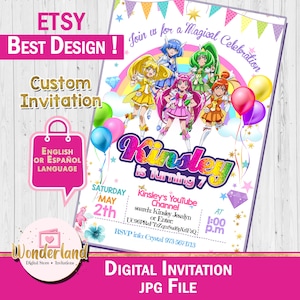 Convite Glitter Force, festa de aniversário com tema Glitter Force