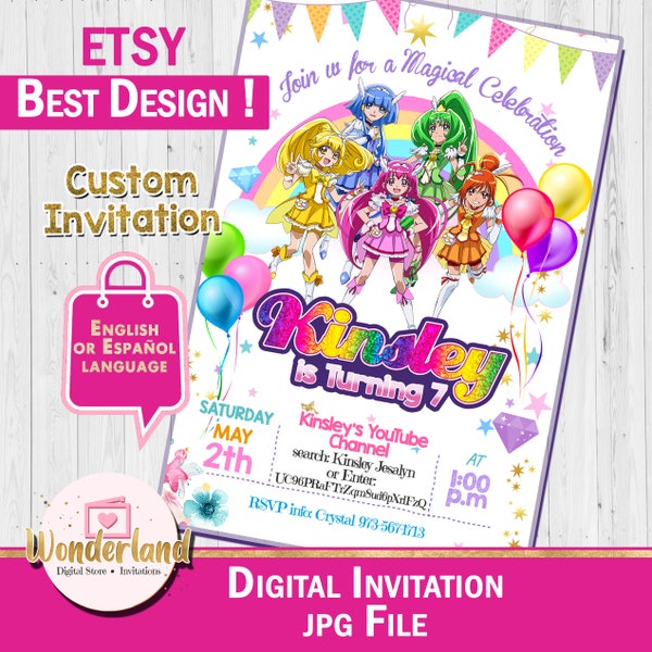 Glitter Force Invitation, Glitter Force Theme Birthday Party